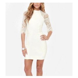 BB Dakota Dress Womens Sz Medium White Off-White Lace Wedding Short New NYE